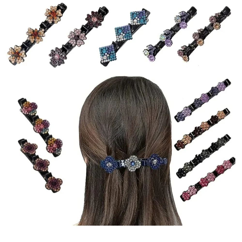 NWT Hair Accessory Hair‎ Clips: 20PCS Sparkling Crystal Stone Braided Barrettes